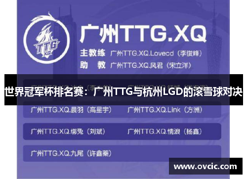 世界冠军杯排名赛：广州TTG与杭州LGD的滚雪球对决